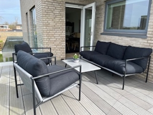 Friis Furniture - Alma Loungesæt med hynder - sofa og to stole - Grå