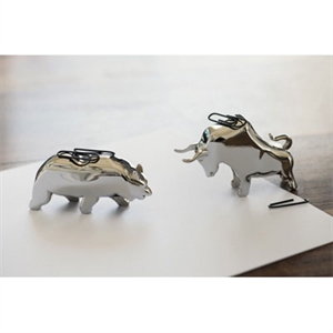 Philippi - Bull & Bear paper clip holder, 2 pcs set