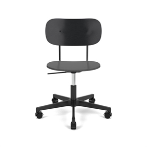 Audo Copenhagen - Co Task Chair, Star Base w/Casters For Hard Floor, Black Aluminium, Black Oak Seat And Back