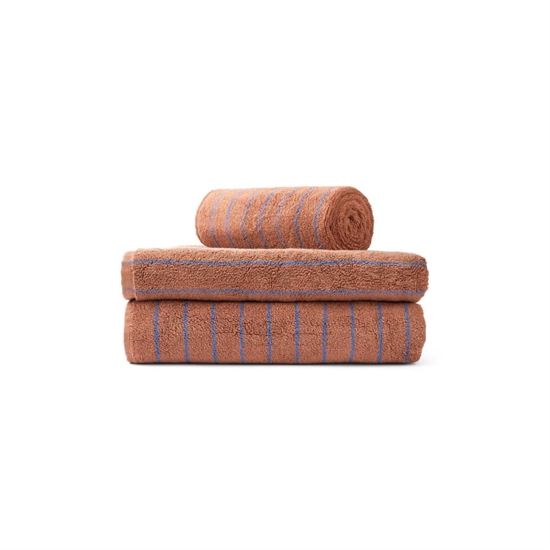 Bongusta - Naram Bath Sheets - Camel og ultramarine - 100x150 cm