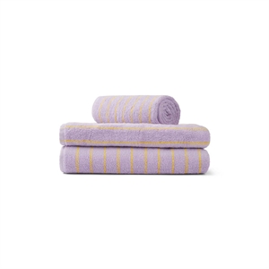 Bongusta - Naram - Gæstehåndklæde - Lilac og neon yellow - 50x80 cm