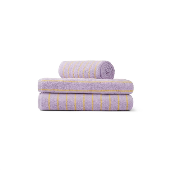 Bongusta - Naram Bath Sheets - Lilac og neon yellow - 100x150 cm