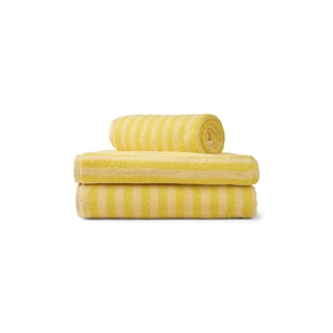 Bongusta - Naram - Badehåndklæde - Pristine og neon yellow - 70x140 cm
