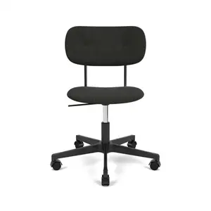 Audo Copenhagen - Co Task Chair, Star Base w/Casters Soft, Black Aluminium, Seat and Back Upholstered With PC1T, EU/US - CAL117 Foam, 0198 (Black), Re-wool, Re-wool, Kvadrat