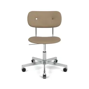 Audo Copenhagen - Co Task Chair, Star Base w/Casters Soft, Polished Aluminium, Seat and Back Upholstered With PC0L, EU/US - CAL117 Foam, 1611 (Stone), Sierra, Sierra, Camo