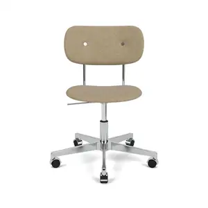 Audo Copenhagen - Co Task Chair, Star Base w/Casters Soft, Polished Aluminium, Seat and Back Upholstered With PC0T, EU/US - CAL117 Foam, 02 (Beige), Audo Bouclé, Audo Bouclé, Audo
