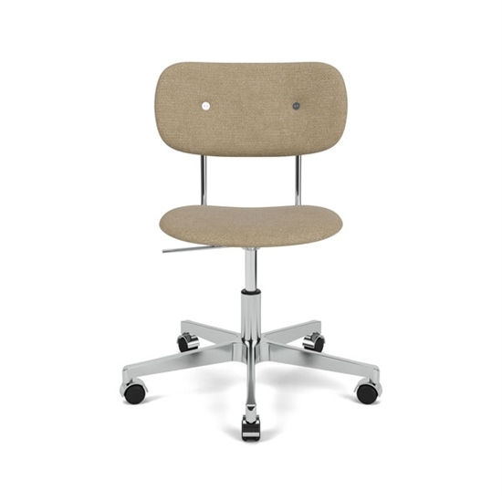 Audo Copenhagen - Co Task Chair, Star Base w/Casters Soft, Polished Aluminium, Seat and Back Upholstered With PC0T, EU/US - CAL117 Foam, 02 (Beige), Audo Bouclé, Audo Bouclé, Audo