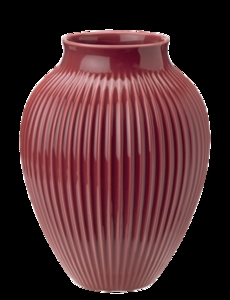 Knabstrup Keramik - vase H 27 cm ripple bordeaux