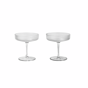 Image of Ferm Living - Glas "Ripple Champagne Saucer" (sæt af 2)