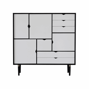 Image of Andersen Furniture - S3 Sideboard - Sort lak/hvide fronter