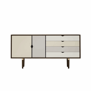 Image of Andersen Furniture - S6 Sideboard - Valnød/farvede fronter