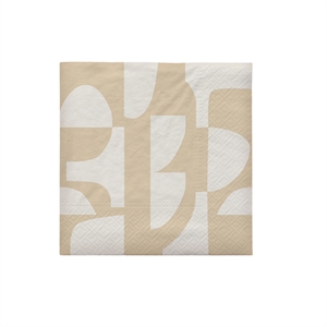 Broste Copenhagen - Papirservietter - Lara - 33x33 cm - Beige/Off white