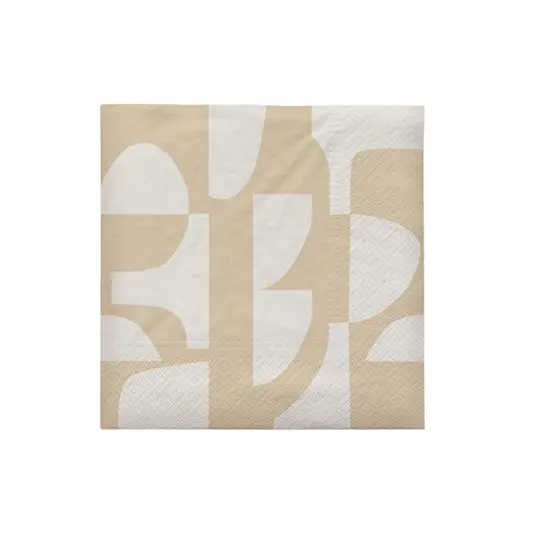 Broste Copenhagen - Papirservietter - Lara - 33x33 cm - Beige/Off white