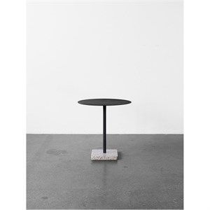 Image of HAY bord - Terrazzo cafébord rund - Grå base/charcoal top