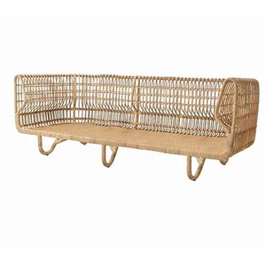 Cane-Line - Nest 3-pers. sofa INDOOR - Uden hynder - Natural, rattan