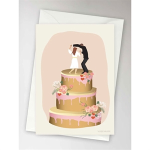 VisseVasse - Bryllupskort - Wedding Cake - 10x15 cm