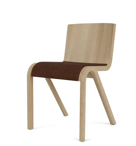 Audo Copenhagen - Ready, Dining Chair, Eg, polstret Bordeaux, Bouclé