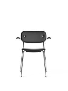 Audo Copenhagen - Co Dining Chair w/Armrest, Chrome Base - Sort