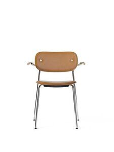 Audo Copenhagen - Co Dining Chair w/Armrest - Chrome Base - Oak Arms - Cognac