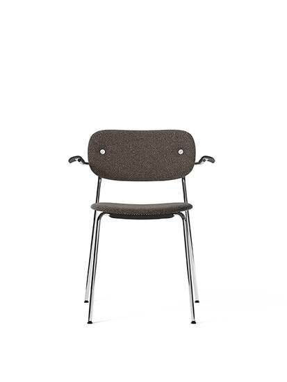 Audo Copenhagen - Co Dining Chair w/Armrest - Chrome Base - Black Oak Arms - Stof