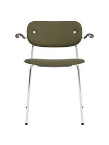 Audo Copenhagen - Co Dining Chair w/Armrest - Chrome Base - Dark Oak Arms - Army