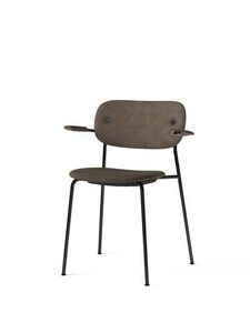 Audo Copenhagen - Co Dining Chair w/Armrest - Black Base - Dark Oak Arms - Grå 