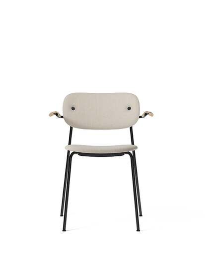 Audo Copenhagen - Co Dining Chair w/Armrest - Black Base - Neutral Oak Arms - Avorio