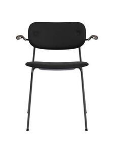 Audo Copenhagen - Co Dining Chair w/Armrest, Black Steel Base, Upholstered Seat and Back PC0L, Oak Arms, Dark Stained Oak, EU/US - CAL117 Foam, 1001 (Black), Sierra, Sierra, Camo