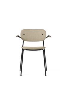 Audo Copenhagen - Co Dining Chair w/Armrest - Black Base - Dark Oak Arms - Beige Bouclé