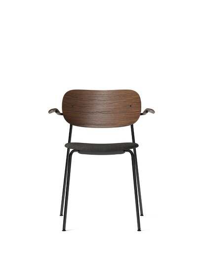 Audo Copenhagen - Co Dining Chair w/Armrest - Black Base - Dark Oak Back and Arms - Grå