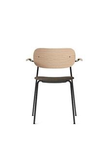 Audo Copenhagen - Co Dining Chair w/Armrest - Black Base - Neutral Oak Back and Arms - Grå