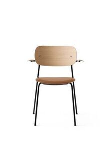 Audo Copenhagen - Co Dining Chair w/Armrest - Black Base - Neutral Oak Back and Arms - Cognac