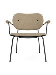Audo Copenhagen - Co Lounge Chair, Black Steel Base, Upholstered Seat and Back PC0T, Oak Arms, Natural Oak, EU/US - CAL117 Foam, 02 (Beige), Audo Bouclé, Audo Bouclé, Audo