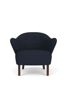 Audo Copenhagen - Ingeborg, Lounge Chair, Oak Legs, Upholstered With PC2T, Dark Stained Oak, EU - HR Foam, 0782 (Blue), Fiord, Fiord, Kvadrat