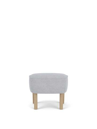 Audo Copenhagen - Ingeborg, Ottoman, Oak Legs, Upholstered With PC3T, Natural Oak, EU - HR Foam, 0751 (Blue), Fiord, Fiord, Kvadrat