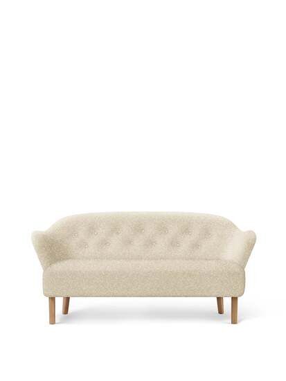 Audo Copenhagen - Ingeborg, Sofa, Oak Legs, Upholstered With PC3T, Vegeta Leather Buttons, Natural Oak, EU - HR Foam, 0001 (Beige), Zero, Zero, Sahco, Kvadrat