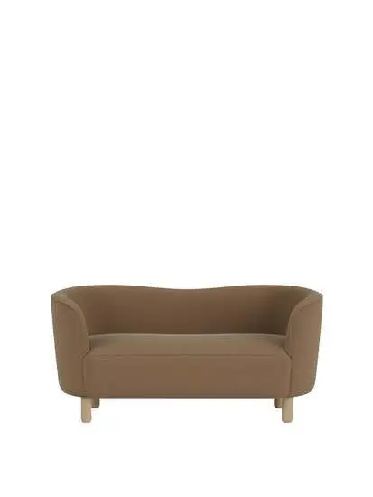 Audo Copenhagen - Mingle, Sofa, Oak Legs, Upholstered With PC4T, Natural Oak, EU - HR Foam, 1103 (Brown), Grand Mohair, Grand Mohair, Danish Art Weaving