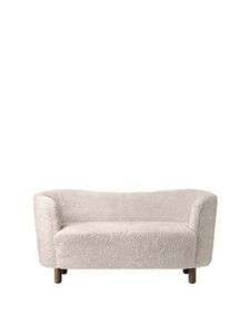 Audo Copenhagen - Mingle, Sofa, Oak Legs, Upholstered With PC3L, Dark Stained Oak, EU - HR Foam, Sheepskin Curly (Moonlight), Sheepskin Curly, Skandilock