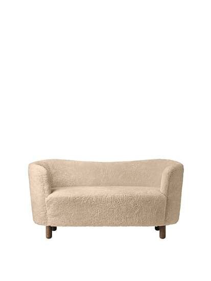 Audo Copenhagen - Mingle, Sofa, Oak Legs, Upholstered With PC3L, Dark Stained Oak, EU - HR Foam, Sheepskin Curly (Honey), Sheepskin Curly, Skandilock