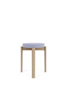 Audo Copenhagen - Passage Stool, Natural Oak Base, Seat Upholstered With PC3T, EU - HR Foam, 0723 (Purple), Vidar, Vidar, Kvadrat