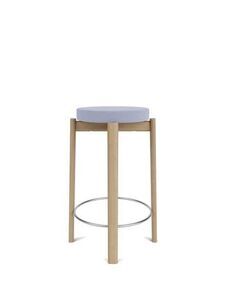 Audo Copenhagen - Passage Counter Stool, Natural Oak Base, Seat Upholstered With PC3T, Steel Ring, Stainless Steel, EU - HR Foam, 0723 (Purple), Vidar, Vidar, Kvadrat