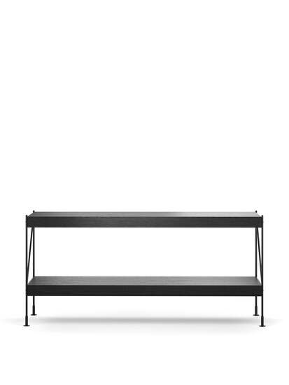 Audo Copenhagen - Zet, Storage System, H70, L150, Black Steel Base, Black Oak Shelf