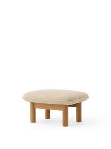 Audo Copenhagen - Brasilia Ottoman, Solid Natural Oak Base, PC0T, EU/US - CAL117 Foam, 02 (Beige), Bouclé, Bouclé, Audo