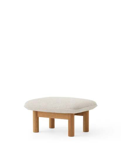 Audo Copenhagen - Brasilia Ottoman, Solid Natural Oak Base, PC2T, EU/US - CAL117 Foam, 0011 (White), Moss, Moss, Sahco, Kvadrat