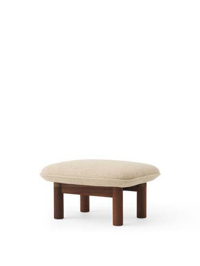 Audo Copenhagen - Brasilia Ottoman, Solid Dark Stained Oak Base, PC0T, EU/US - CAL117 Foam, 02 (Beige), Bouclé, Bouclé, Audo