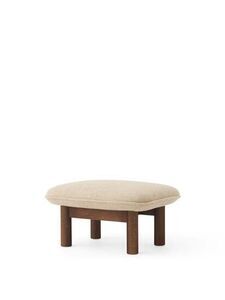 Audo Copenhagen - Brasilia Ottoman, Solid Walnut Base, PC0T, EU/US - CAL117 Foam, 02 (Beige), Bouclé, Bouclé, Audo