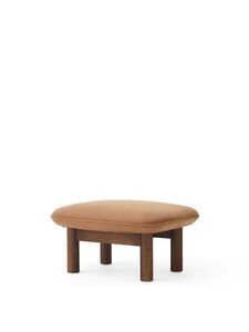 Audo Copenhagen - Brasilia Ottoman, Solid Walnut Base, PC2L, EU/US - CAL117 Foam, 21004 (Beige), Dunes, Dunes, Sørensen Leather