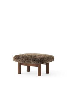 Audo Copenhagen - Brasilia Ottoman, Solid Walnut Base, PC3L, EU/US - CAL117 Foam, Sheepskin Curly (Root), Sheepskin Curly, Nevotex