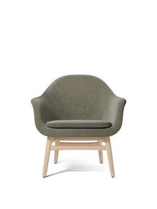 Audo Copenhagen - Harbour Lounge Chair, Oak Base, Upholstered Seat and Cushion PC2T, Natural Oak, EU/US - CAL117 Foam, 0951 (Green) Fiord, Fiord, Kvadrat