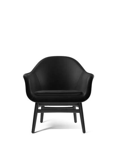 Audo Copenhagen - Harbour Lounge Chair, Oak Base, Upholstered Seat and Cushion PC1L, Black Oak, EU/US - CAL117 Foam, 0842 (Black), Dakar, Dakar, Nevotex